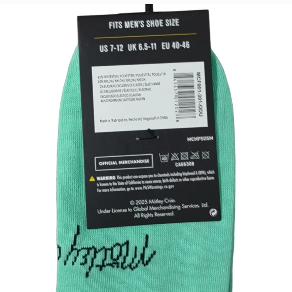 Motley Crew Dr Feelgood Ankle Socks Men's Unisex Novelty Band Memoribilia
